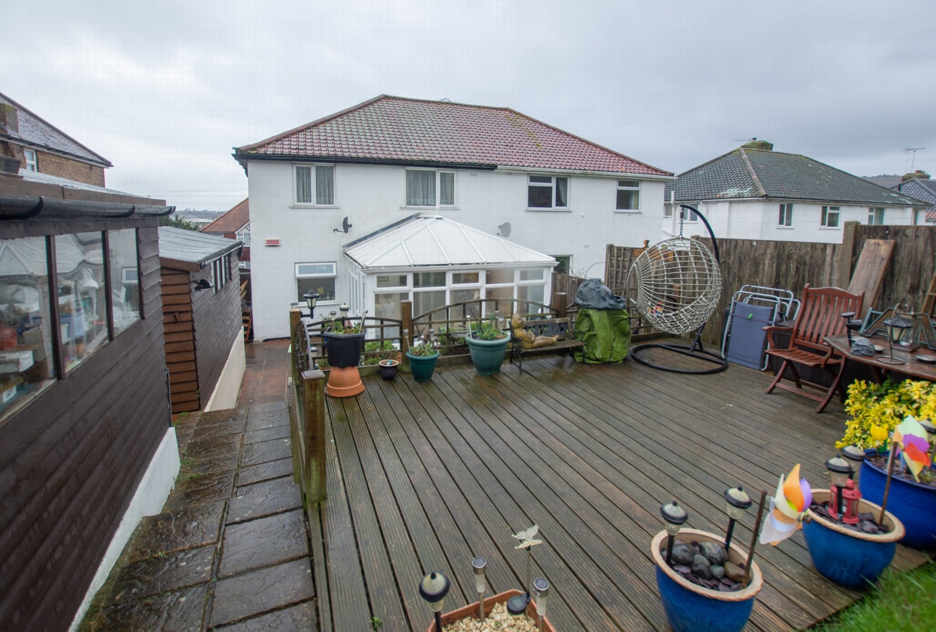 Decked seating area