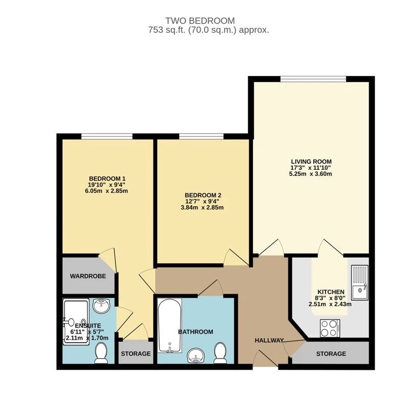 TYPICAL FLOOR PLAN - TWO BEDROOM