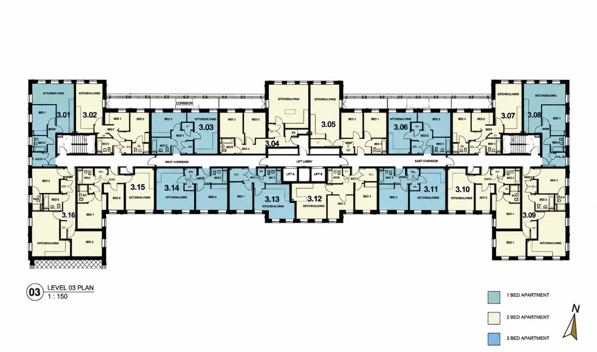 Unit 3.16 - Third Floor Level Plan