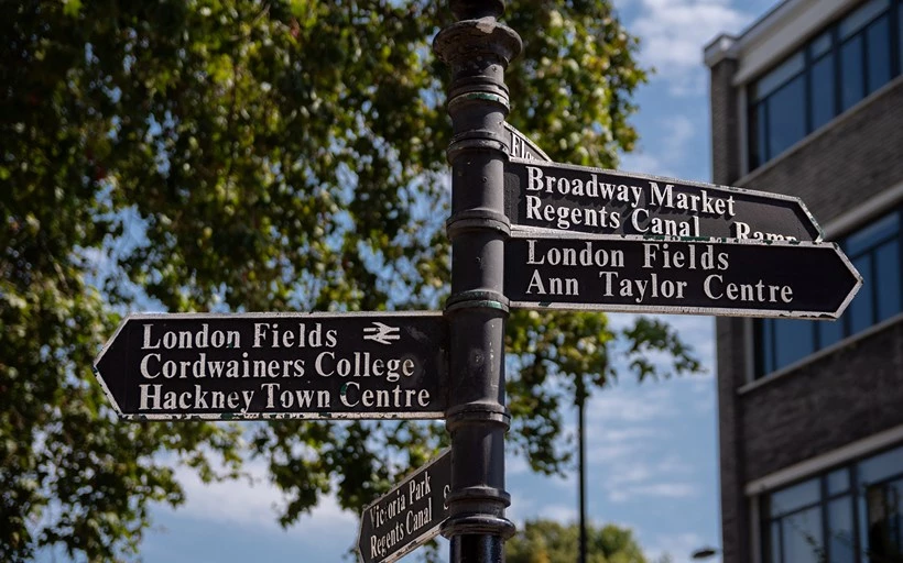 Street signage in Hackney Wick E9