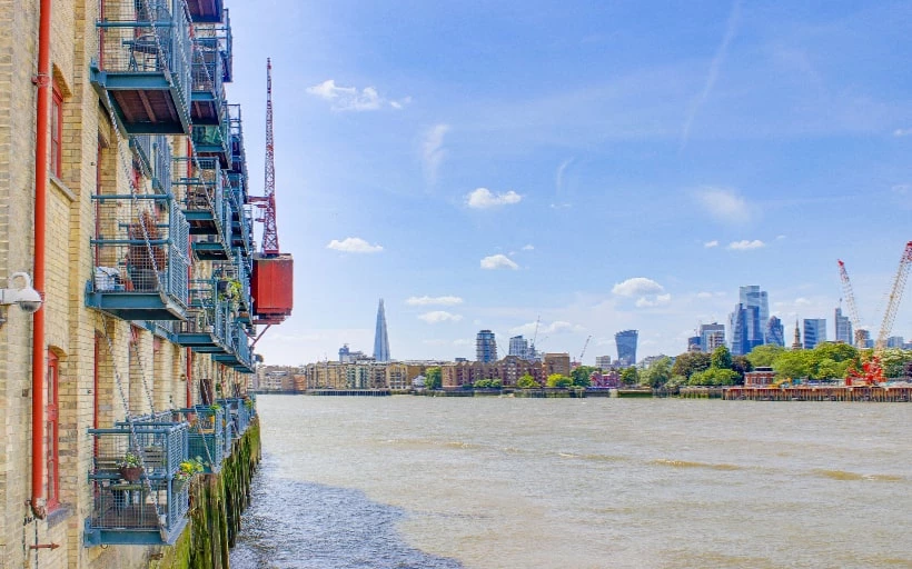 Globe Wharf is adjacent to the River Thames