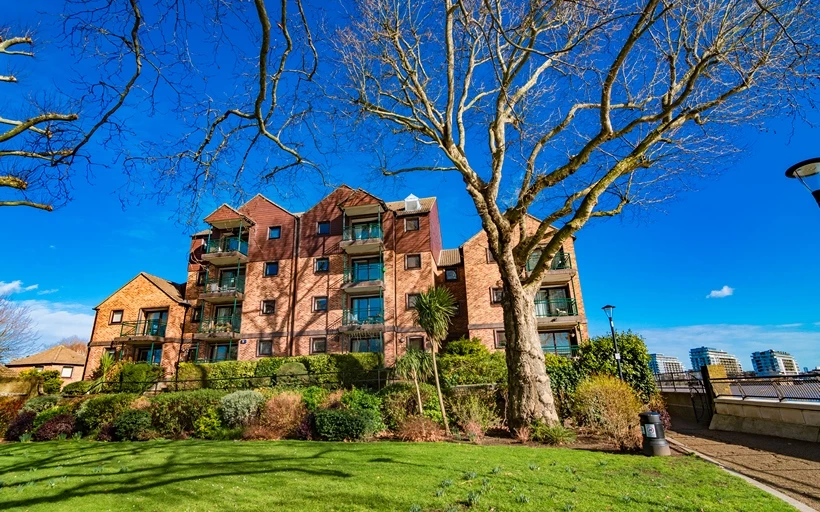Luralda Wharf, a riverside development on the Isle of Dogs E14