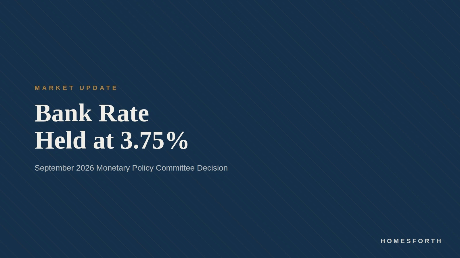 Homesforth Bank Rate update graphic, September 2026 Monetary Policy Committee decision Homesforth Bank Rate update graphic, September 2026 Monetary Policy Committee decision